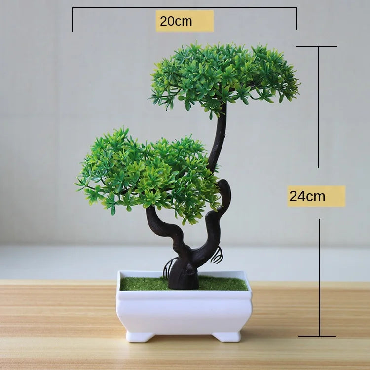 Plantas artificiais em vaso bonsai verde pequena árvore plantas flores falsas ornamentos em vaso para casa decoração do jardim festa decoração do hotel