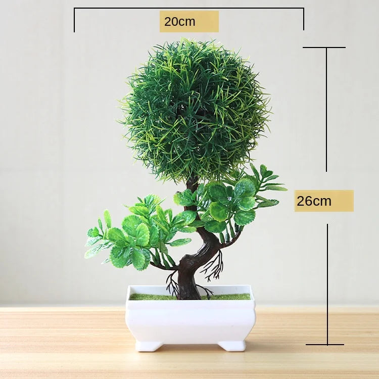 Plantas artificiais em vaso bonsai verde pequena árvore plantas flores falsas ornamentos em vaso para casa decoração do jardim festa decoração do hotel