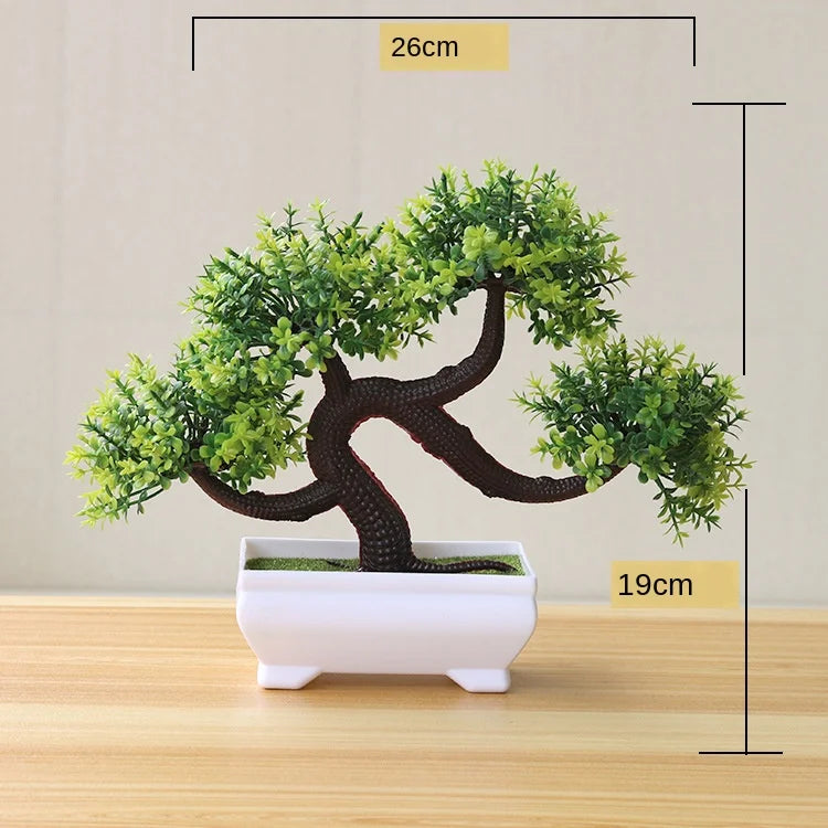 Plantas artificiais em vaso bonsai verde pequena árvore plantas flores falsas ornamentos em vaso para casa decoração do jardim festa decoração do hotel