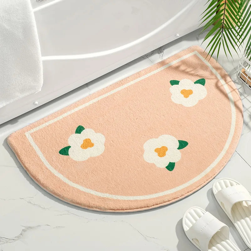 Tapetes Absorventes Antiderrapantes, Pequeno Texto Fresco, Tapetes De Flores, Tapete De Entrada Em Casa, Porta Do Banheiro Do Banheiro Do Quarto, Almofada Do Pé