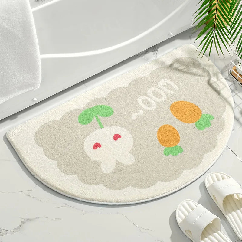Tapetes Absorventes Antiderrapantes, Pequeno Texto Fresco, Tapetes De Flores, Tapete De Entrada Em Casa, Porta Do Banheiro Do Banheiro Do Quarto, Almofada Do Pé