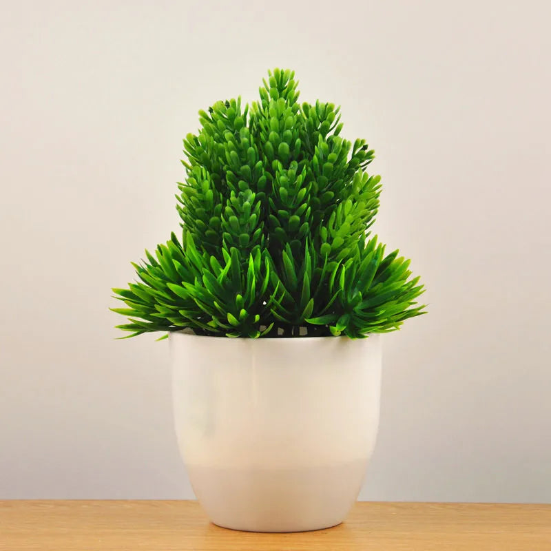 Plantas artificiais em vaso bonsai verde pequena árvore plantas flores falsas ornamentos em vaso para casa decoração do jardim festa decoração do hotel