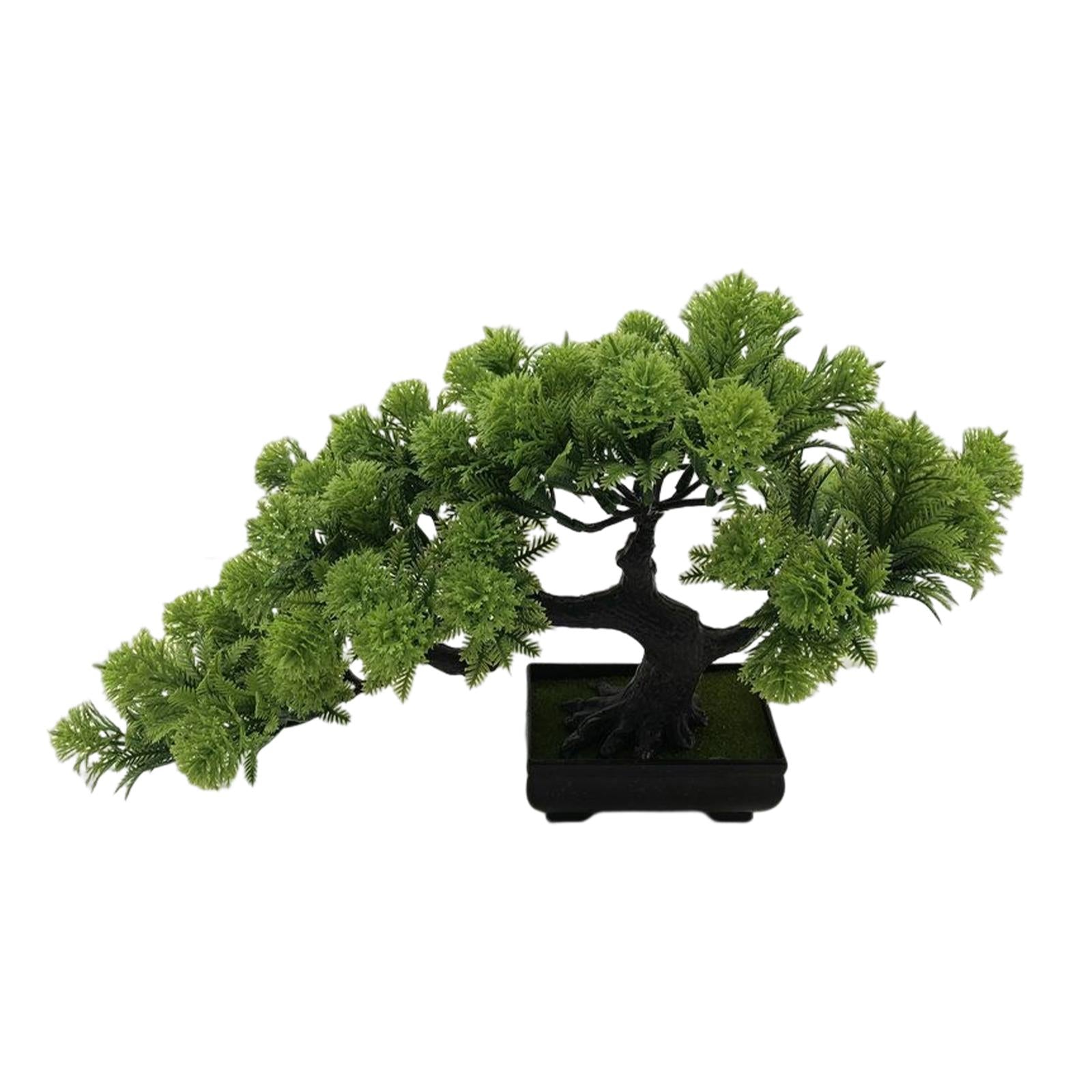 Simulação de árvore de pinho bonsai artificial, plantas em vasos, árvore de exibição de mesa para estante, sala de estar, decoração de peitoril de janela