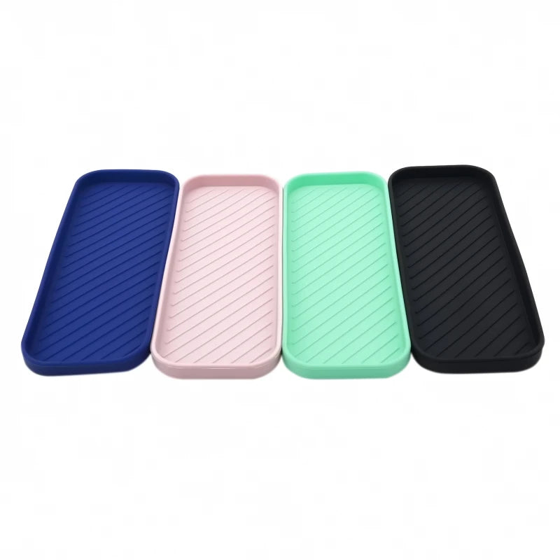 Bandeja de drenagem de silicone para talheres copo de água frutas vegetais pia da cozinha organizador bandeja de armazenamento esponja titular dispensador de sabão