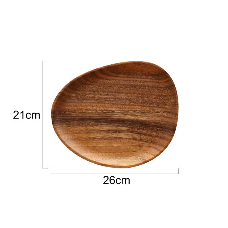 Pratos de jantar de madeira maciça oval irregular servindo bandeja pratos de frutas secas sushi bandeja de chá pão placa de madeira decoração para casa