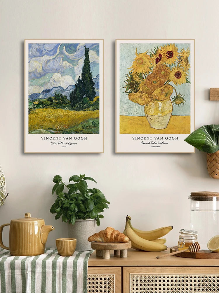 Vincent van gogh escritos impressões e cartazes grande trabalho a noite estrelada pintura em tela decorações para sala de estar arte da parede
