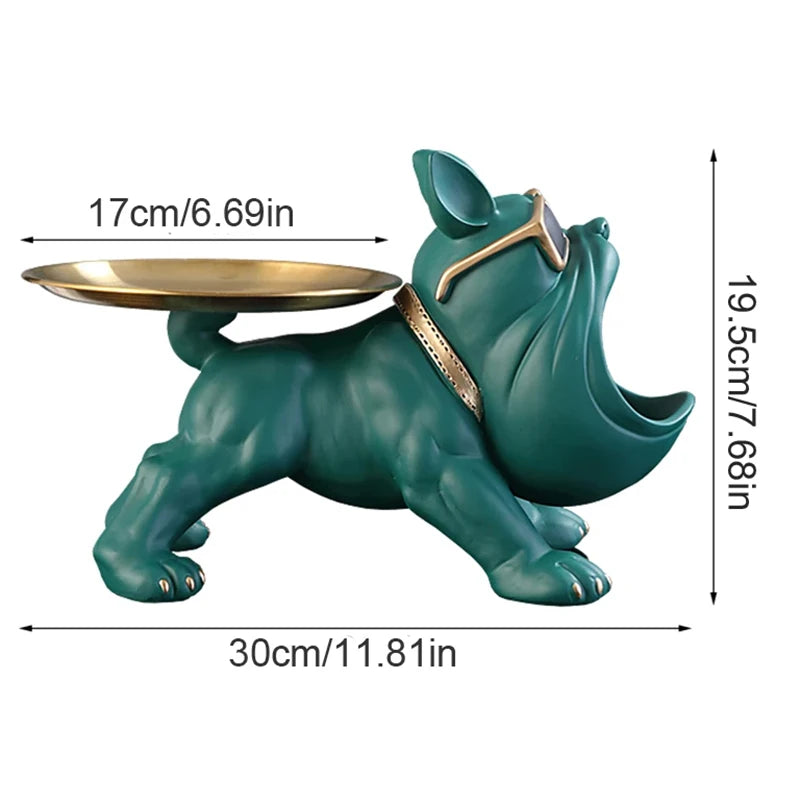 30cm decoração de casa estatueta bulldog estátua do cão caixa armazenamento ornamento animal resina artesanato arte escultura estatueta casa filhote de cachorro escultura