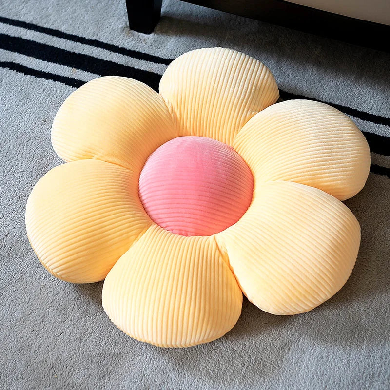 Almofada de flor de seis pétalas de pelúcia decoração de quarto feminino girassol configuração para crianças quarto assento travesseiro bay janela flor rosa
