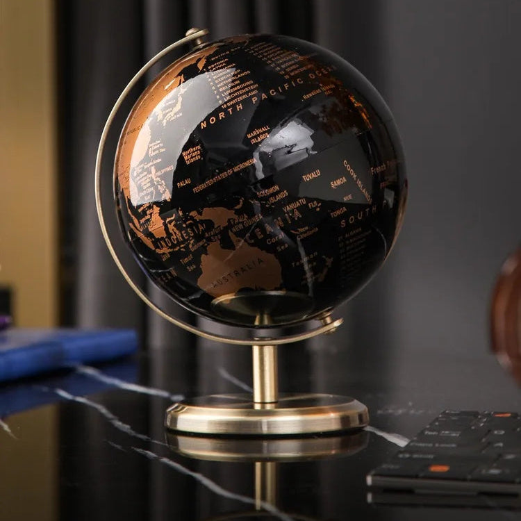 Arte criativa de globo giratório de metal, adequada para crianças, educação em sala de aula, aprendizagem, sala de estar, escritório, decoração de mesa