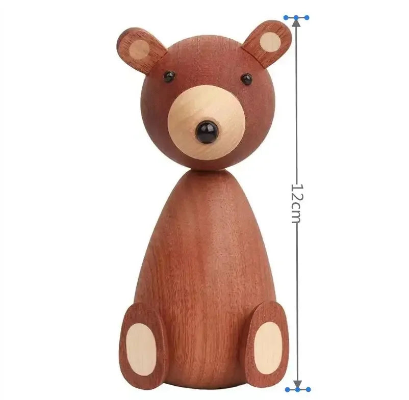 Dinamarca de madeira urso marrom decoração para casa estatuetas alta qualidade design nórdico decoração do quarto presentes/artesanato/brinquedos da família decoração para casa
