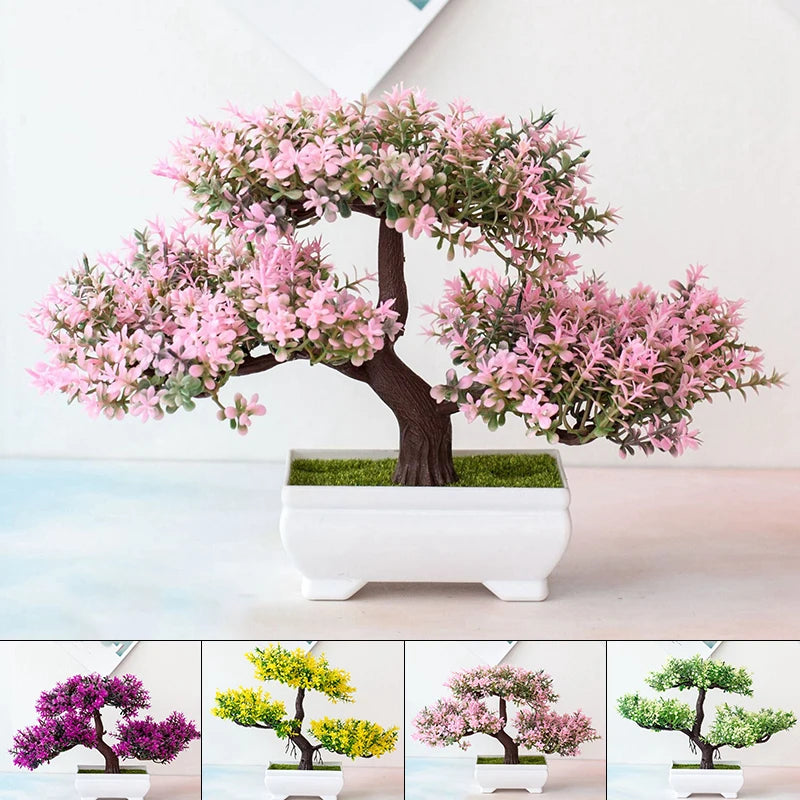 Pote Pequeno Artificial De Bonsai, Planta Falsa, Flores, Enfeites Em Vaso, Decoração De Mesa De Quarto De Casa, Decoração Do Jardim Do Hotel