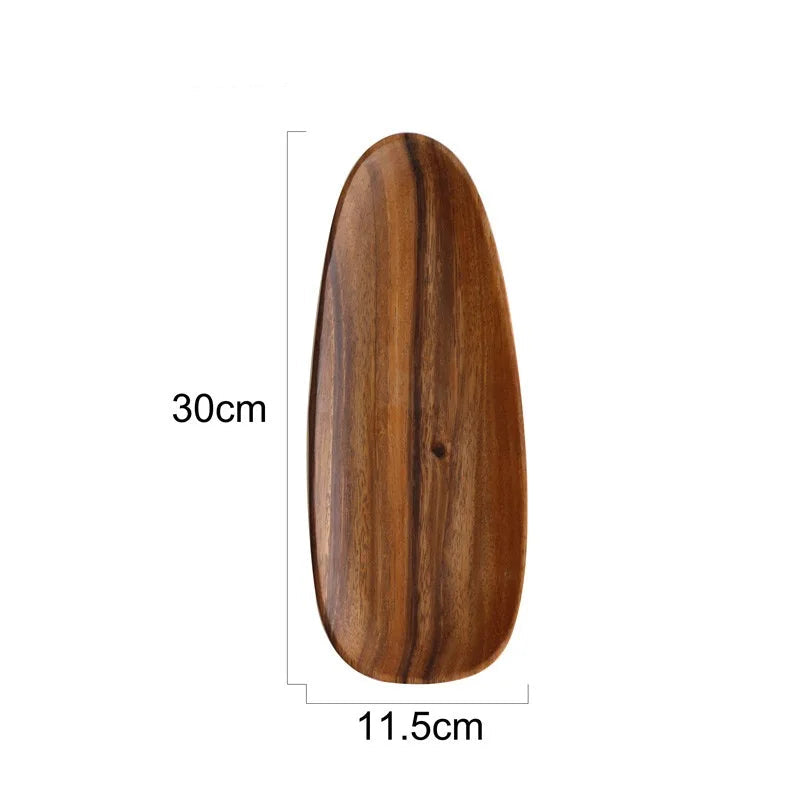 Pratos de jantar de madeira maciça oval irregular servindo bandeja pratos de frutas secas sushi bandeja de chá pão placa de madeira decoração para casa