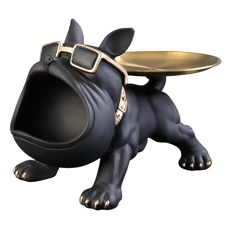 30cm decoração de casa estatueta bulldog estátua do cão caixa armazenamento ornamento animal resina artesanato arte escultura estatueta casa filhote de cachorro escultura