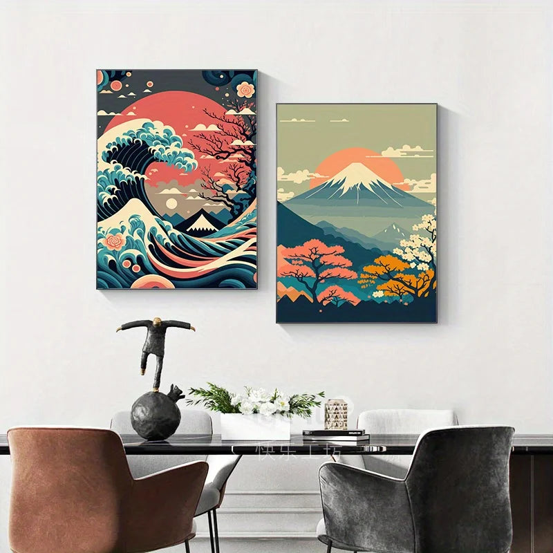 Perfeito japonês natureza paisagem arte da parede pintura em tela moderna impressões de arte da parede e cartazes para sala estar quadros decoração