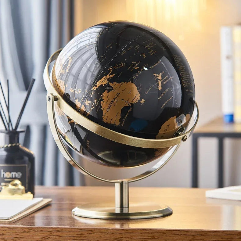 Arte criativa de globo giratório de metal, adequada para crianças, educação em sala de aula, aprendizagem, sala de estar, escritório, decoração de mesa
