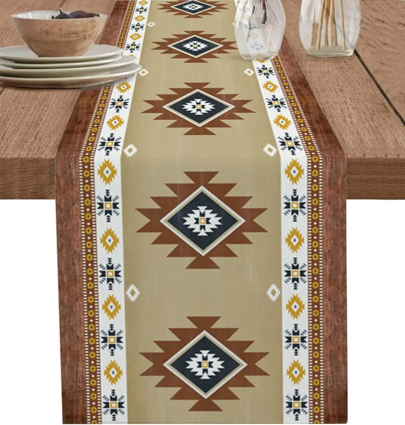 Boho americano estilo indiano corredores de mesa de linho cômoda cachecóis decoração de mesa reutilizável cozinha mesa de jantar corredores decoração de festa