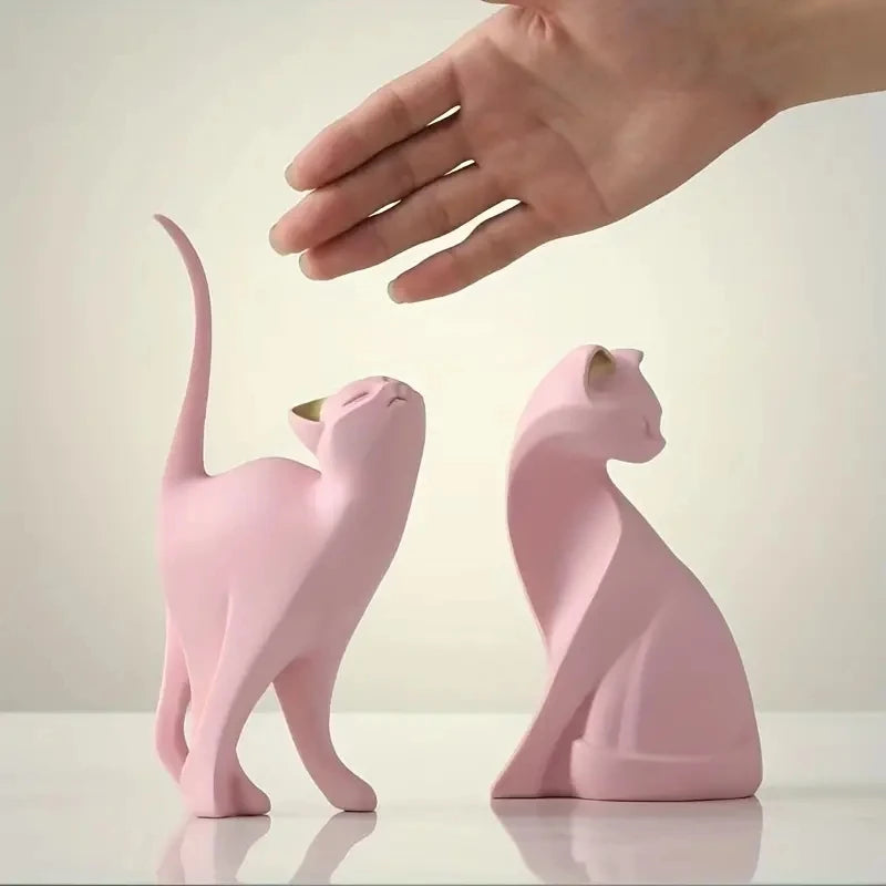 Resina Casais Estátuas Do Gato Para Decorações Home, Estatueta Animal, Criativo Europeu, Presente De Casamento, Escultura Decorativa