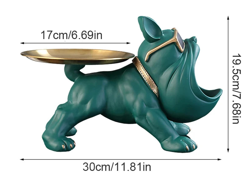 30cm decoração de casa estatueta bulldog estátua do cão caixa armazenamento ornamento animal resina artesanato arte escultura estatueta casa filhote de cachorro escultura