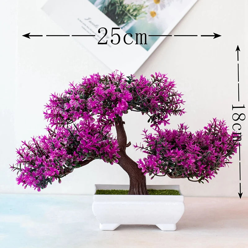 Pote Pequeno Artificial De Bonsai, Planta Falsa, Flores, Enfeites Em Vaso, Decoração De Mesa De Quarto De Casa, Decoração Do Jardim Do Hotel
