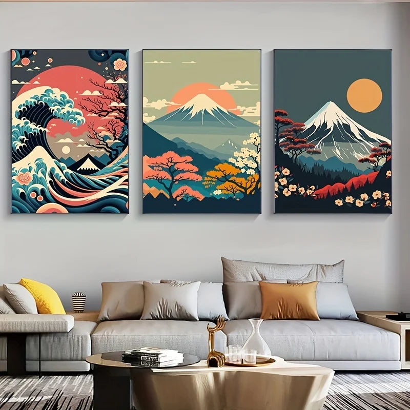 Perfeito japonês natureza paisagem arte da parede pintura em tela moderna impressões de arte da parede e cartazes para sala estar quadros decoração