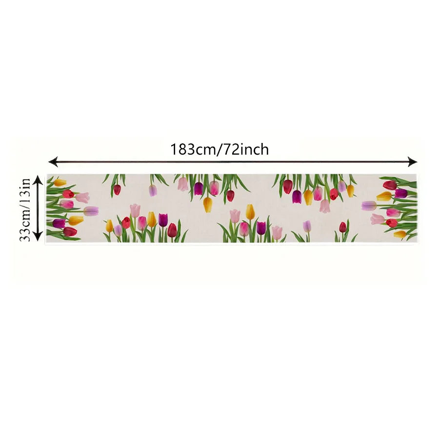 Páscoa tulipa flores corredores de mesa de linho cômoda cachecóis decoração de mesa primavera fazenda corredores de mesa de jantar decorações de casamento