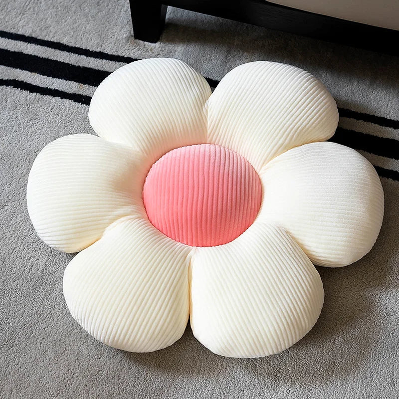 Almofada de flor de seis pétalas de pelúcia decoração de quarto feminino girassol configuração para crianças quarto assento travesseiro bay janela flor rosa