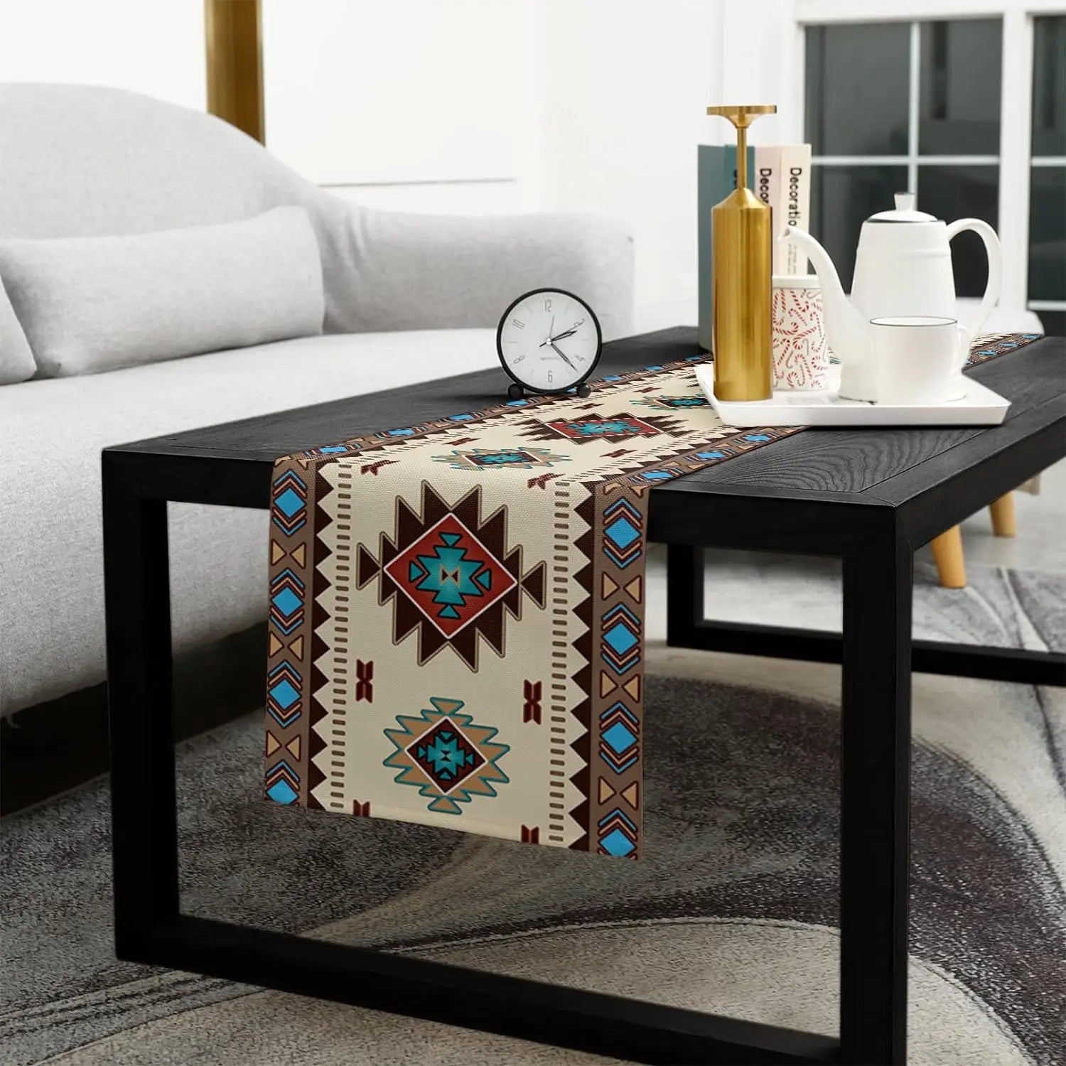 Boho americano estilo indiano corredores de mesa de linho cômoda cachecóis decoração de mesa reutilizável cozinha mesa de jantar corredores decoração de festa