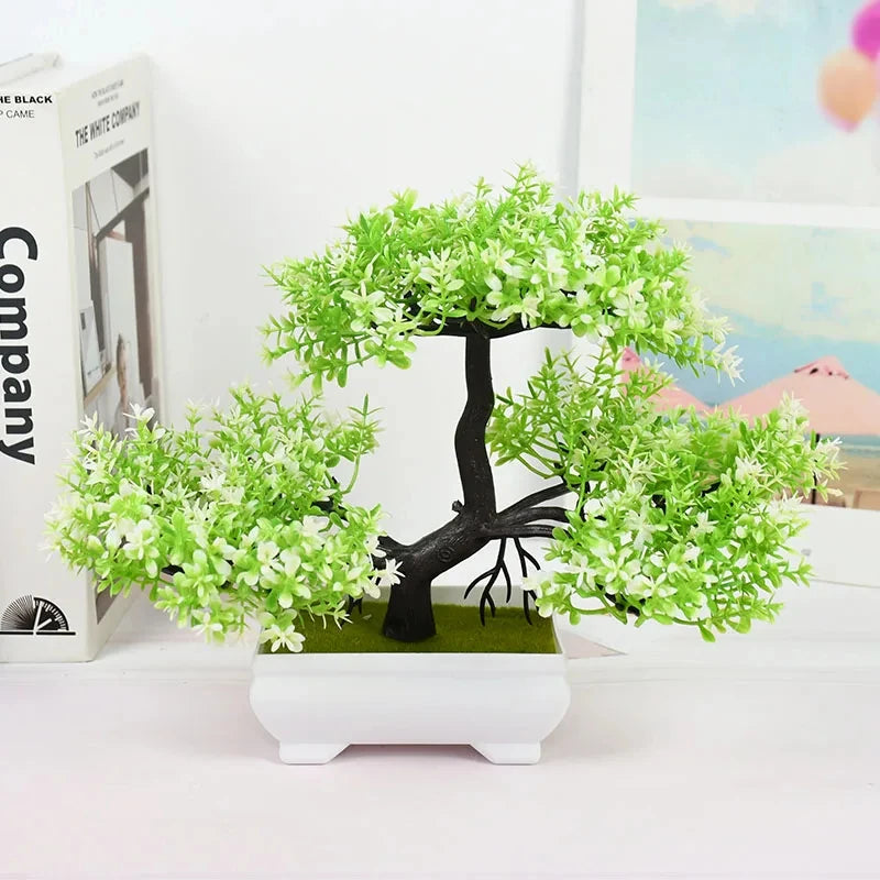 Pote Pequeno Artificial De Bonsai, Planta Falsa, Flores, Enfeites Em Vaso, Decoração De Mesa De Quarto De Casa, Decoração Do Jardim Do Hotel