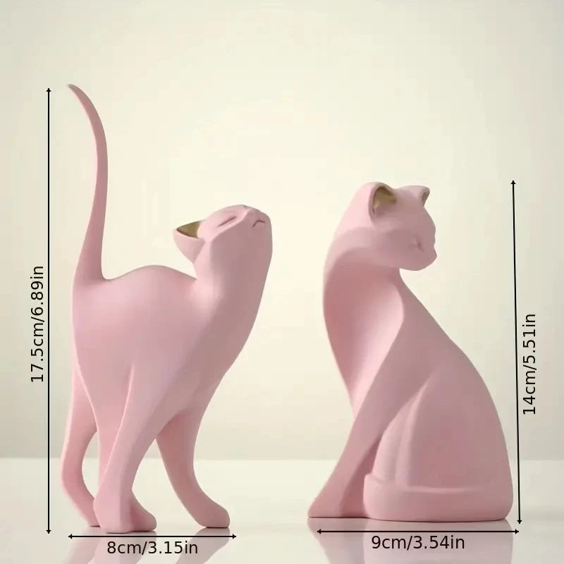 Resina Casais Estátuas Do Gato Para Decorações Home, Estatueta Animal, Criativo Europeu, Presente De Casamento, Escultura Decorativa