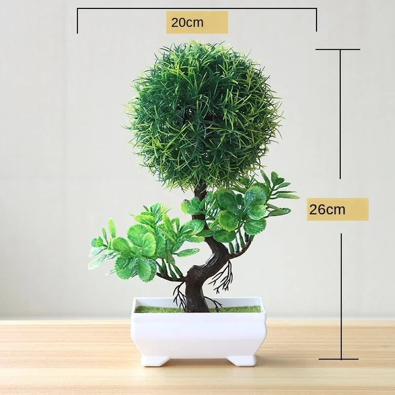 Plantas artificiais em vaso bonsai verde pequena árvore plantas flores falsas ornamentos em vaso para casa decoração do jardim festa decoração do hotel