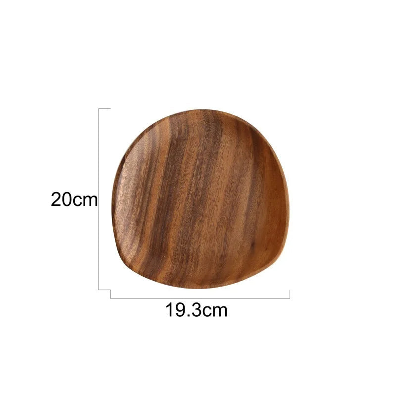 Pratos de jantar de madeira maciça oval irregular servindo bandeja pratos de frutas secas sushi bandeja de chá pão placa de madeira decoração para casa