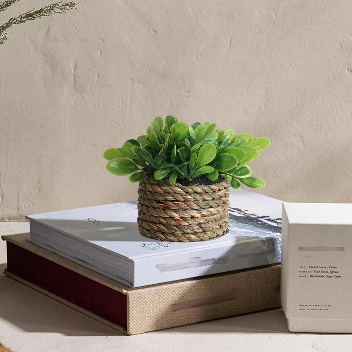 Xiya flor verde plantas artificiais eucalipto grama tecido pequenas vasos de plantas grama mound 11cm material pe decoração para casa