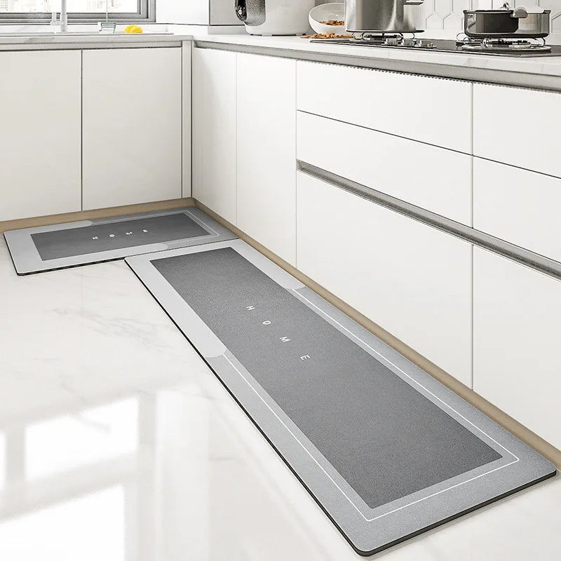 Terra de diatomácea absorvente anti-incrustante tapetes de cozinha banheiro antiderrapante cozinha esfregatável tapete longo