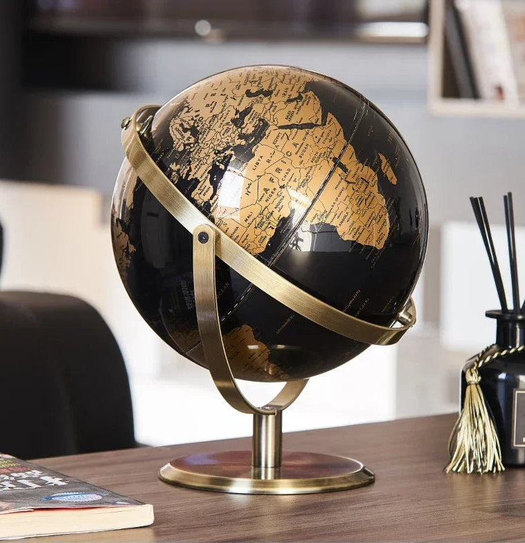 Arte criativa de globo giratório de metal, adequada para crianças, educação em sala de aula, aprendizagem, sala de estar, escritório, decoração de mesa