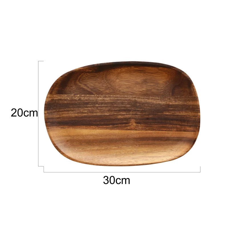 Pratos de jantar de madeira maciça oval irregular servindo bandeja pratos de frutas secas sushi bandeja de chá pão placa de madeira decoração para casa