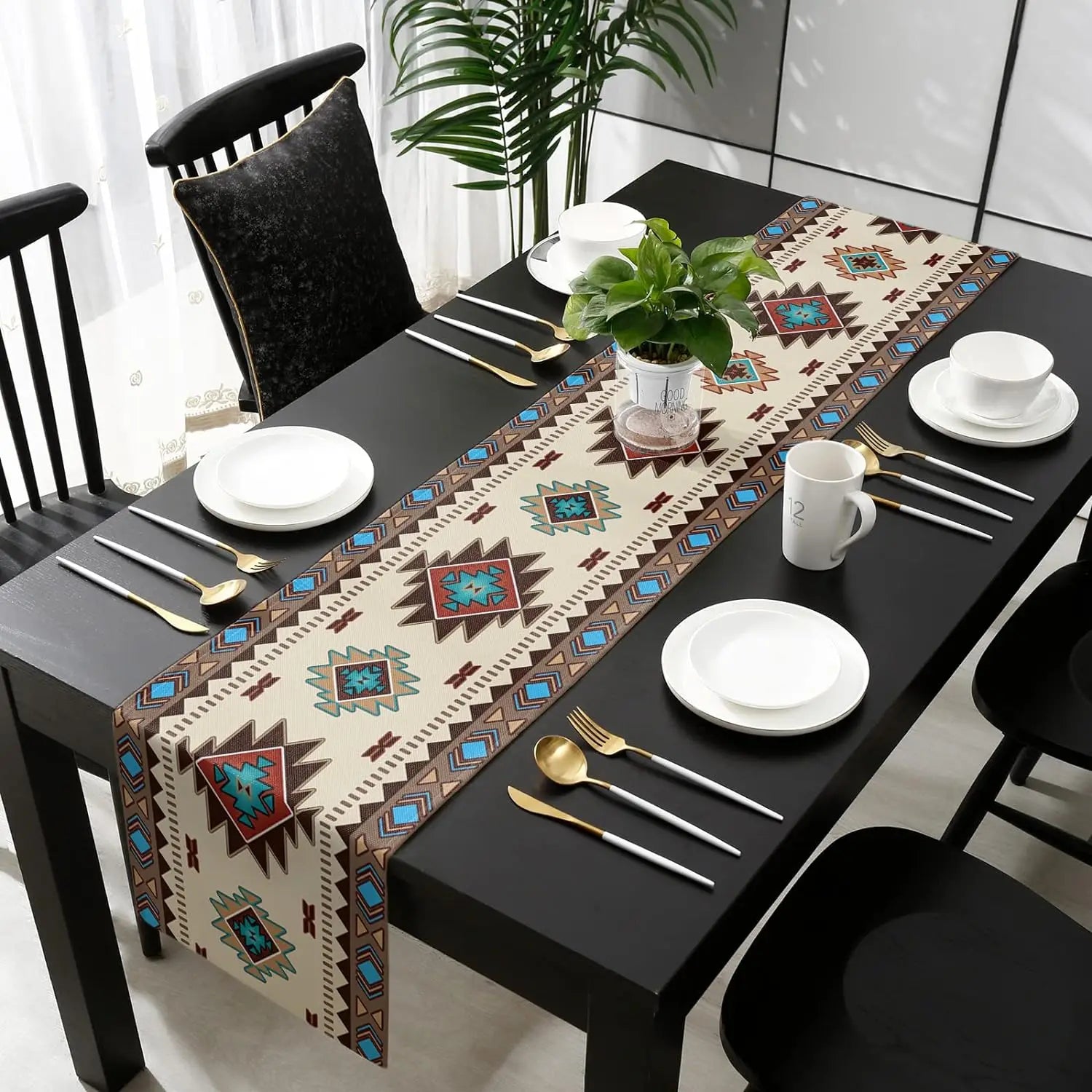 Boho americano estilo indiano corredores de mesa de linho cômoda cachecóis decoração de mesa reutilizável cozinha mesa de jantar corredores decoração de festa