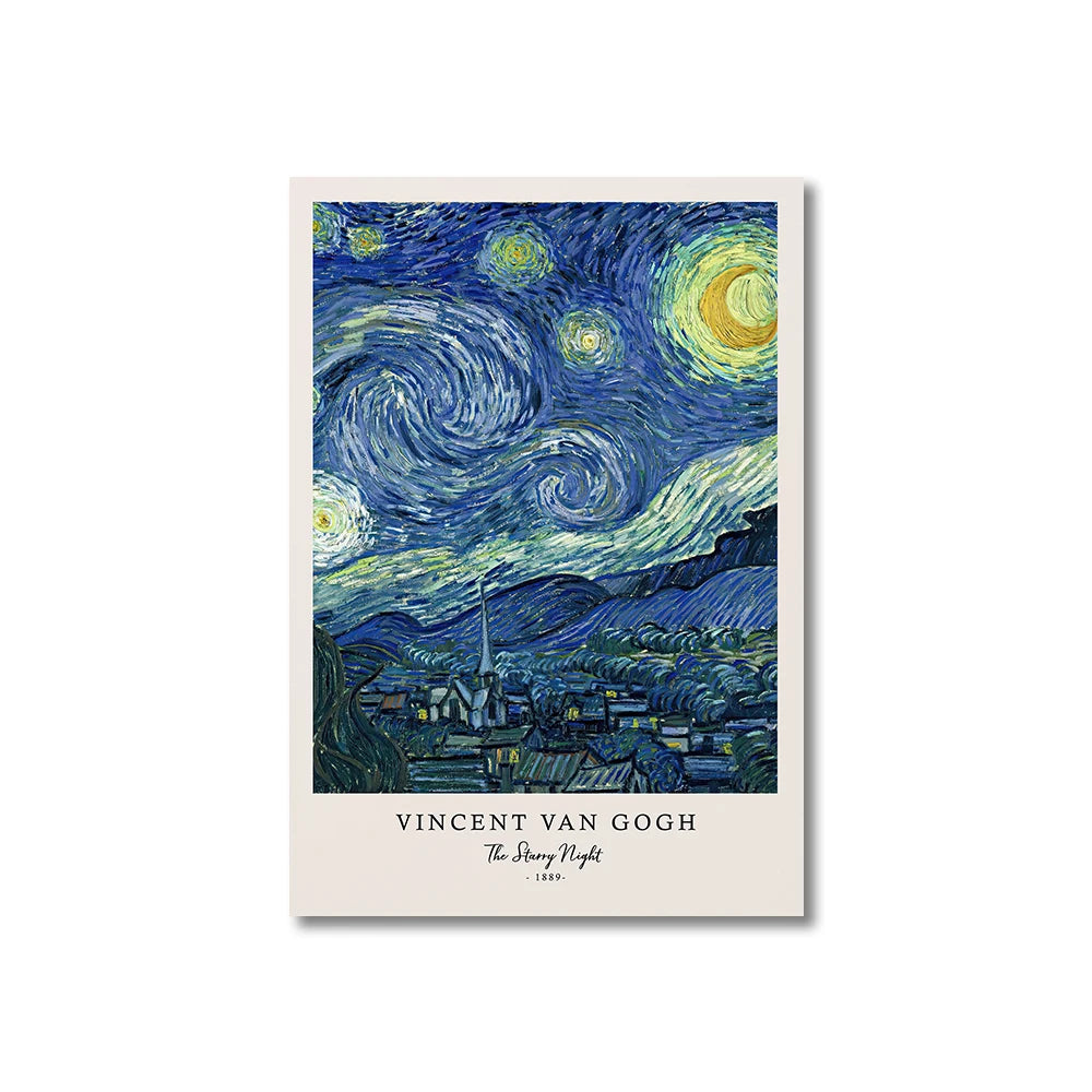 Vincent van gogh escritos impressões e cartazes grande trabalho a noite estrelada pintura em tela decorações para sala de estar arte da parede