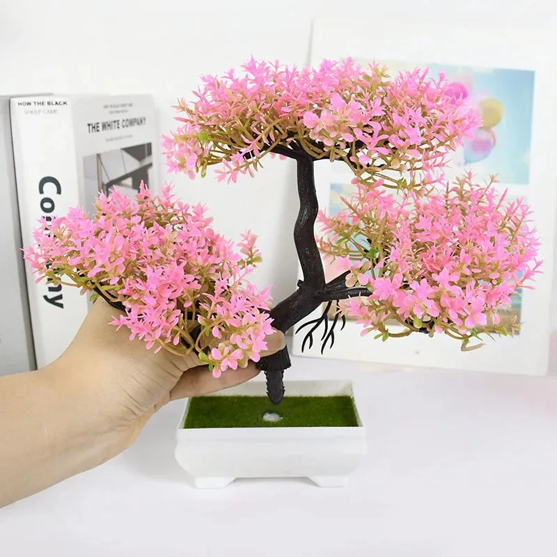 Pote Pequeno Artificial De Bonsai, Planta Falsa, Flores, Enfeites Em Vaso, Decoração De Mesa De Quarto De Casa, Decoração Do Jardim Do Hotel