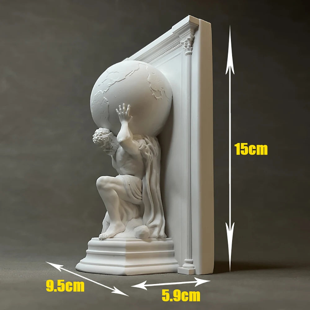 Guardião do pilar atlas estátua de gesso mesa para casa armário de vinho decoração deus grego da astronomia escultura estante ornamentos
