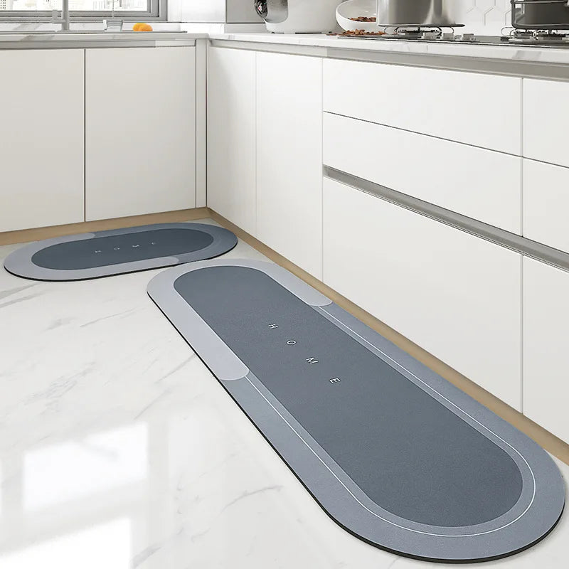 Terra de diatomácea absorvente anti-incrustante tapetes de cozinha banheiro antiderrapante cozinha esfregatável tapete longo