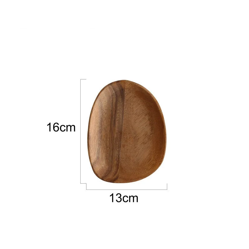 Pratos de jantar de madeira maciça oval irregular servindo bandeja pratos de frutas secas sushi bandeja de chá pão placa de madeira decoração para casa
