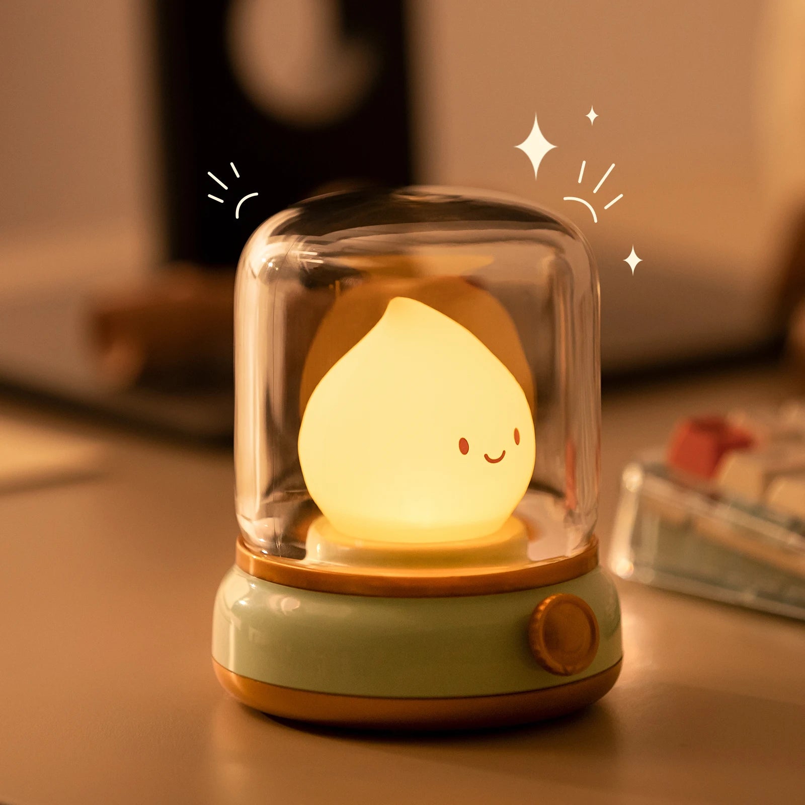 Mini Desktop LED Night Lamp, Bonito, Criativo, USB Recarregável, Portátil, Desenhos Animados, Abajur para Coffee Bar, Home Decor, Quarto de Hotel