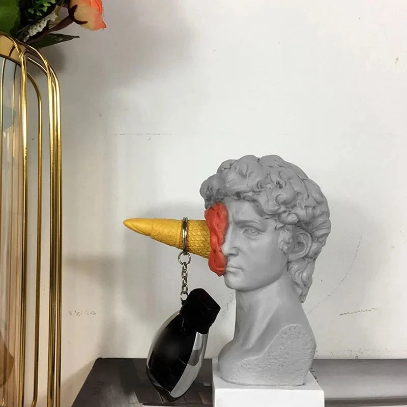 Figura nórdica moderna ornamento sorvete david estatueta decoração de casa escultura escritório estante desktop arte decoração david estátua