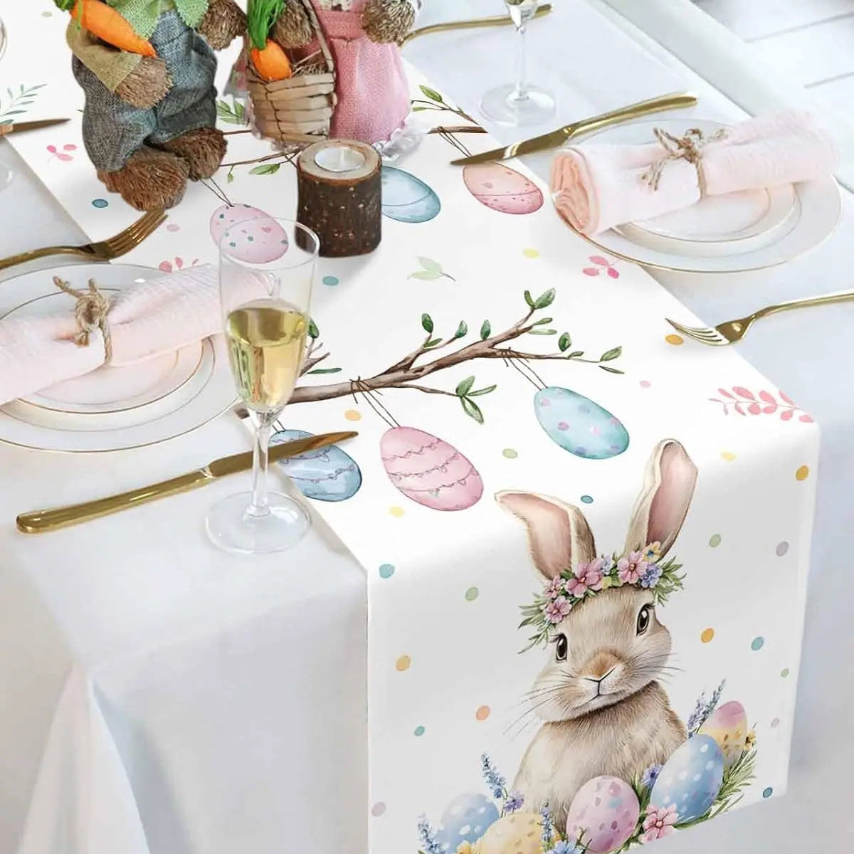 pano da páscoa ovos coloridos corredor de mesa de linho decoração de festa de férias fazenda cozinha corredor de mesa de jantar decorações de páscoa