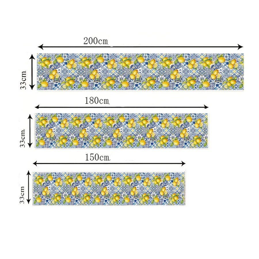 Verão limão telhas linho corredor de mesa festa de férias decoração reutilizável fazenda cozinha mesa de jantar corredor decorações de casamento