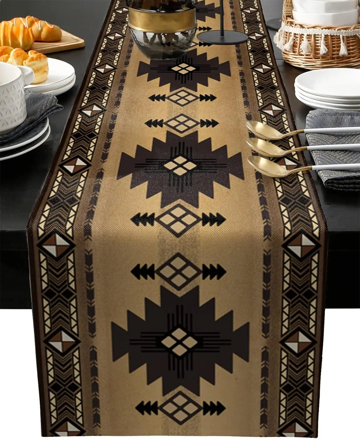 Boho americano estilo indiano corredores de mesa de linho cômoda cachecóis decoração de mesa reutilizável cozinha mesa de jantar corredores decoração de festa