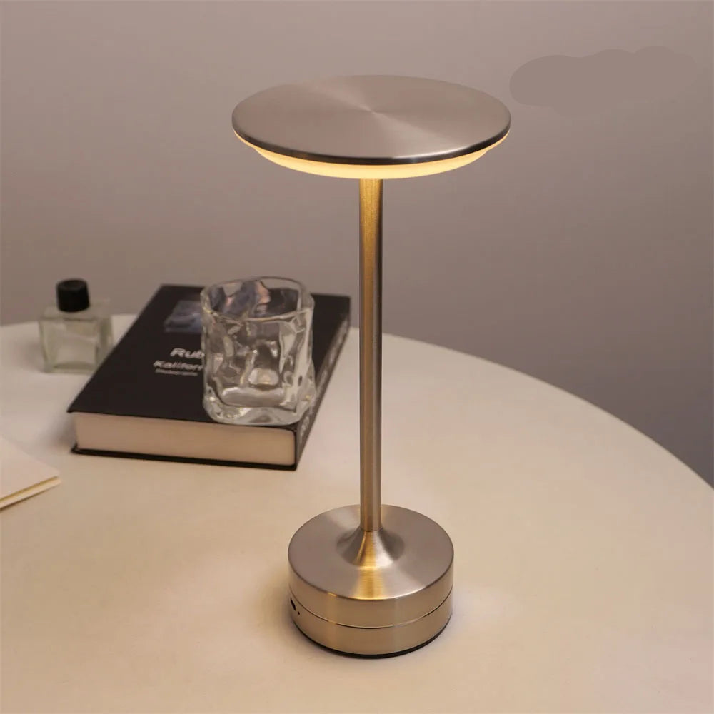 Simples carregamento led lâmpada de mesa restaurante bar lâmpada escurecimento atmosfera retro portátil carregamento toque usb lâmpada mesa