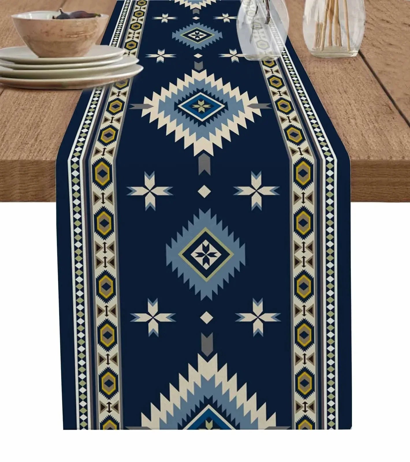 Boho americano estilo indiano corredores de mesa de linho cômoda cachecóis decoração de mesa reutilizável cozinha mesa de jantar corredores decoração de festa