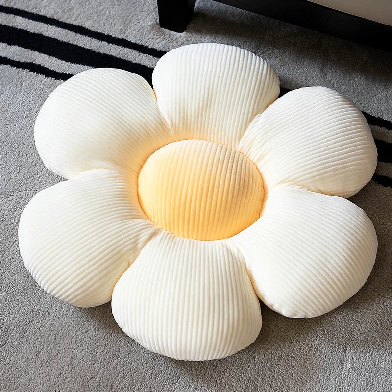 Almofada de flor de seis pétalas de pelúcia decoração de quarto feminino girassol configuração para crianças quarto assento travesseiro bay janela flor rosa
