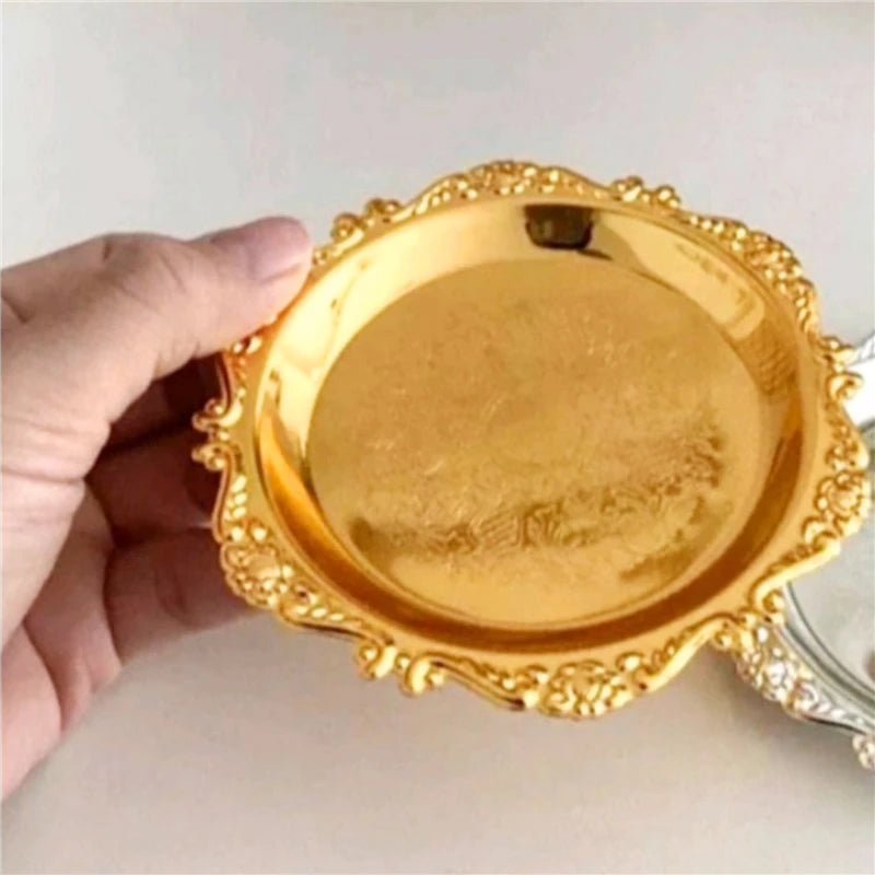 Mini Armazenamento Bandeja Plástica para Exibição De Jóias, Prato De Bolo De Prata, Prato De Frutas, Exibição De Sushi, Decoração De Casa, Adereços De Foto, Festa